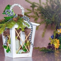 Новогодний фонарик из картона