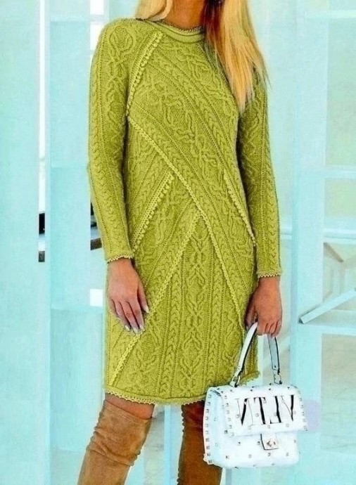 Роскошное платье спицами