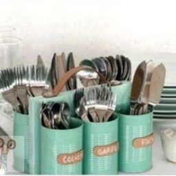 ​Кухонный органайзер из банок от консервов