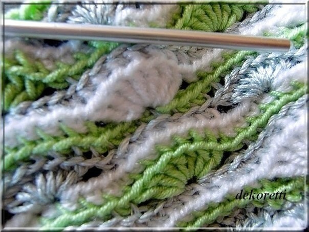 ​Очень красивый волнистый узор крючком