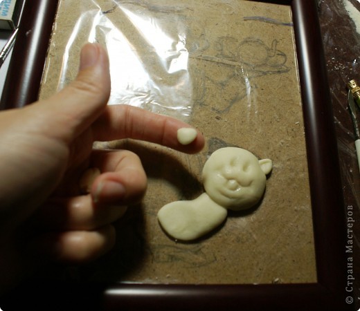 Панно "Повар с баранками и чаем" из соленого теста Панно "Повар с баранками и чаем" из соленого теста