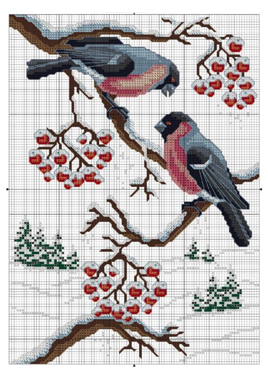 Подборка схем вышивки с птичками