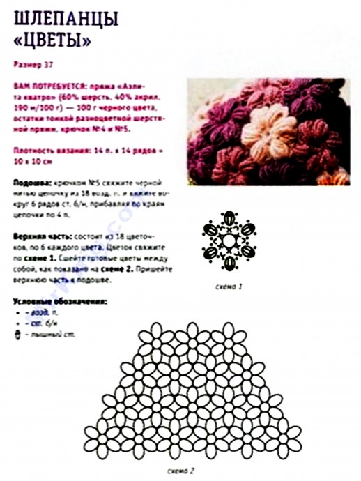 Превосходные шлепанцы "Цветы"
