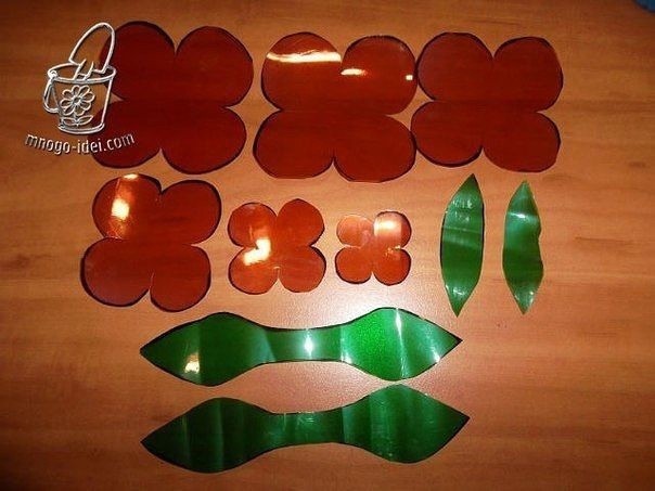 ​Розы из пластиковых бутылок