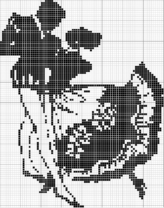 Схемы для монохромной вышивки крестом