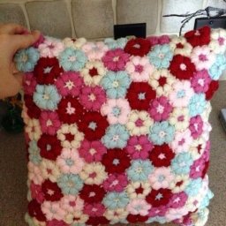 ​Вязаное цветочное полотно крючком