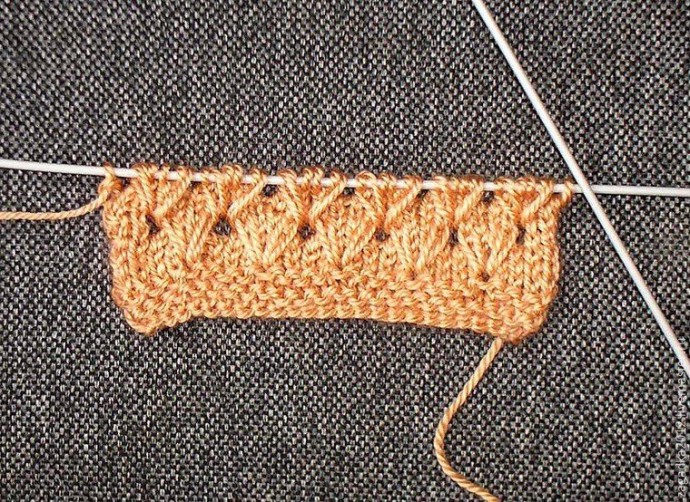 Вяжем интересный узор с вытянутыми петлями