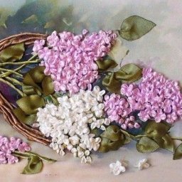 Вышиваем сирень лентами