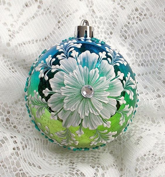 Ёлочные игрушки с росписью ручной работы