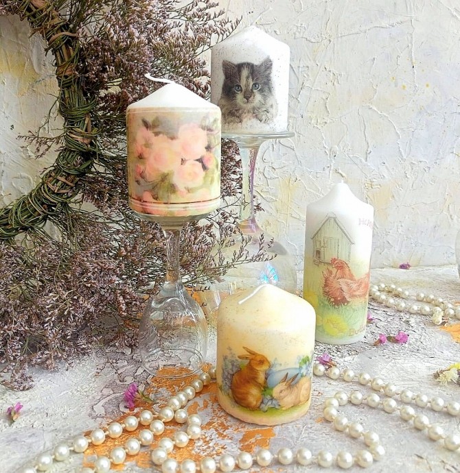 Декупаж свечей