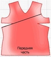 Крой асимметричной кофточки на основе футболки