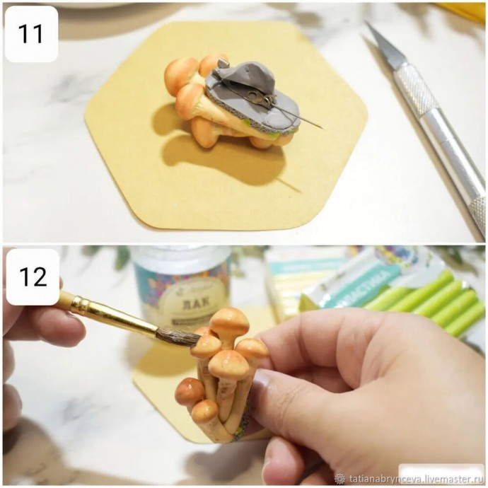 Брошь с опятами для любителей грибов Брошь с опятами для любителей грибов