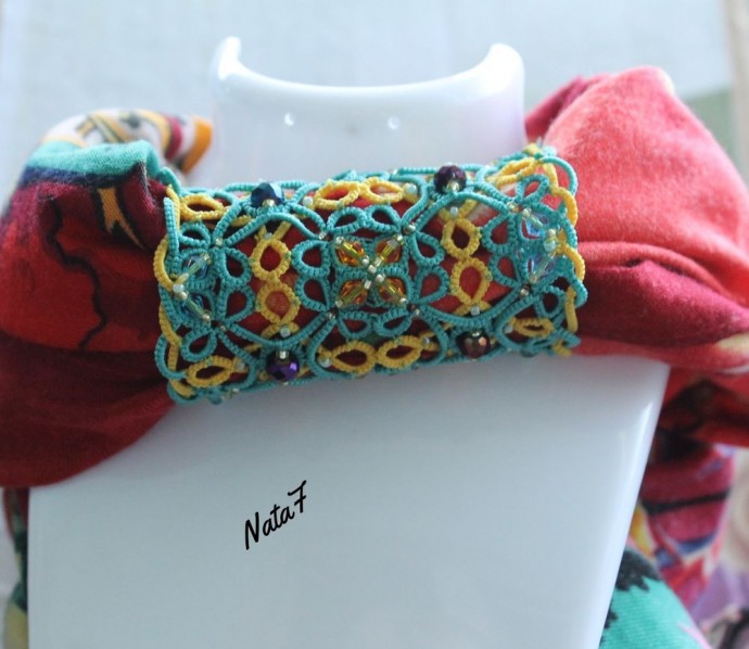 Зажим в технике фриволите