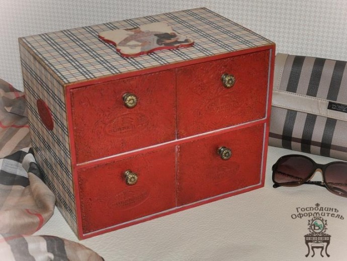Мини-комодик в стиле burberry