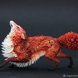 ​Лиса из бархатного пластика