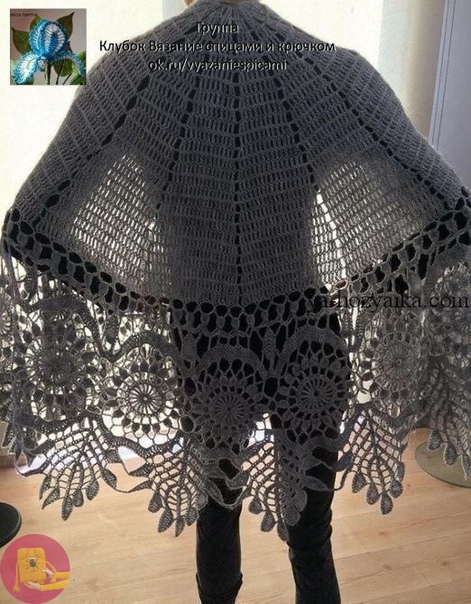 Очень красивая шаль крючком