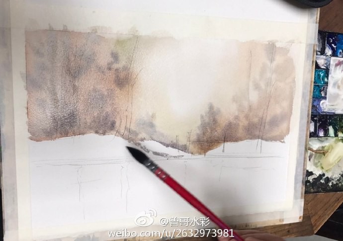 Рисуем снежный пейзаж