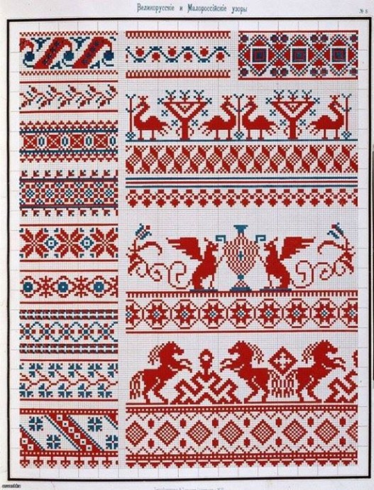 Старинные узоры вышивки крестиком