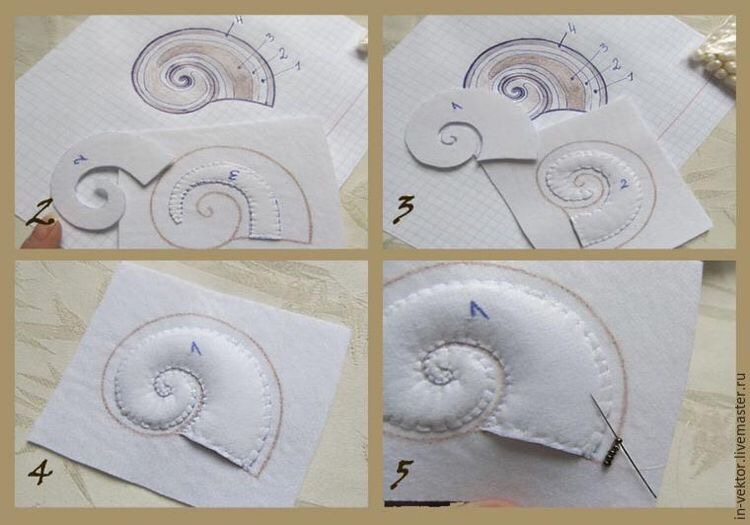 Вышивка бисером: ракушка