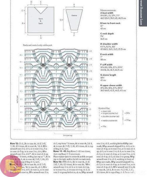 Красивый узор для летнего джемпера крючком Красивый узор для летнего джемпера крючком