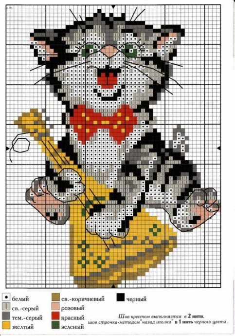 Схемы для вышивки котиков