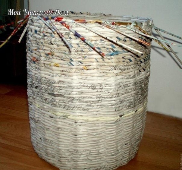 Плетёный короб с крышкой: мастер-класс