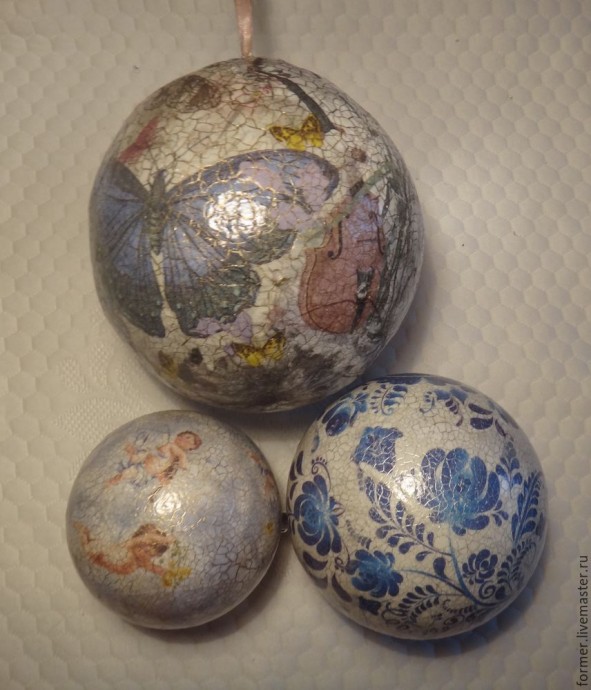 Большой декоративный шар из папье-маше