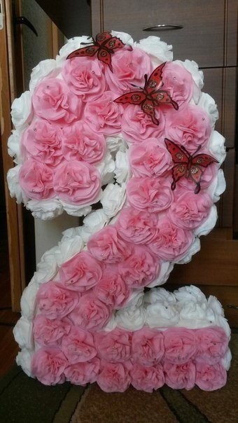 Цифры из салфеток и картона Цифры из салфеток и картона