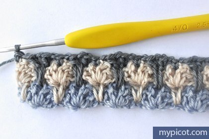 Разноцветный узор, вязаный крючком