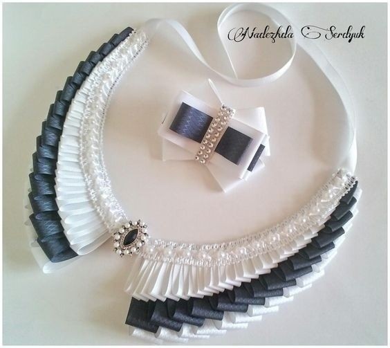 Украшения из атласных лент