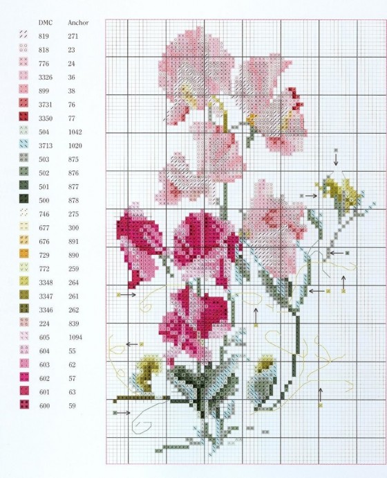 Вышиваем небольшие цветочки