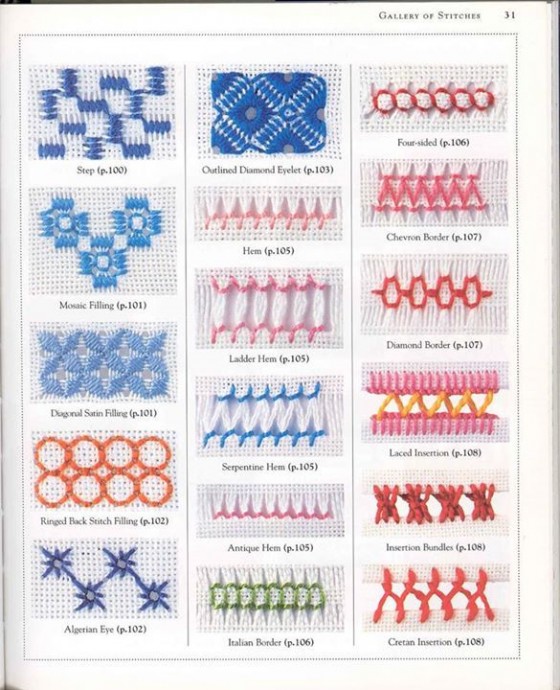 Коллекция стежков для вышивки