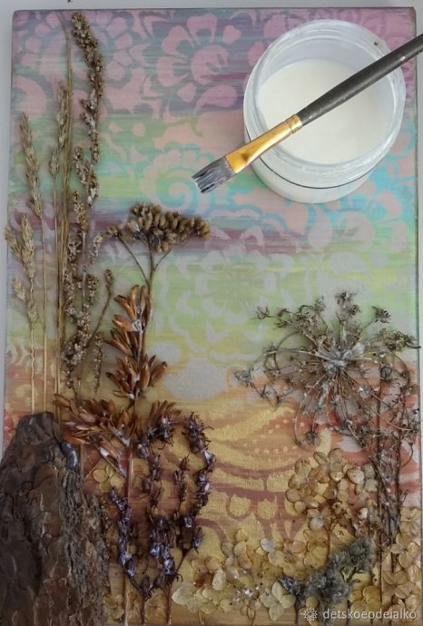 Панно с сухоцветами