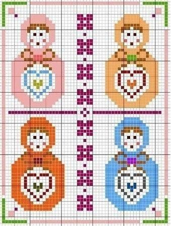 Матрешки для вышивки или жаккарда