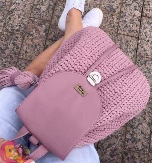 ​Рюкзачки крючком из трикотажной пряжи