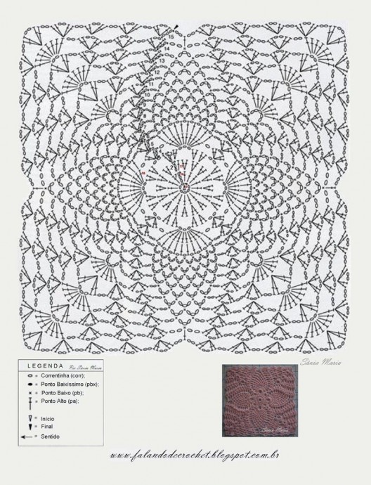 ​Схема вязания красивых интерьерных подушек