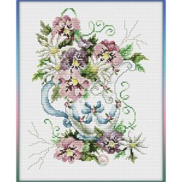 ​Вышиваем анютины глазки