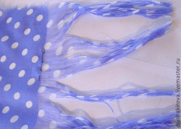 Батистовый шарфик с красивой бахромой