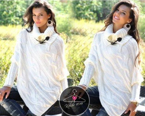 Интересная идея пончо с рукавами