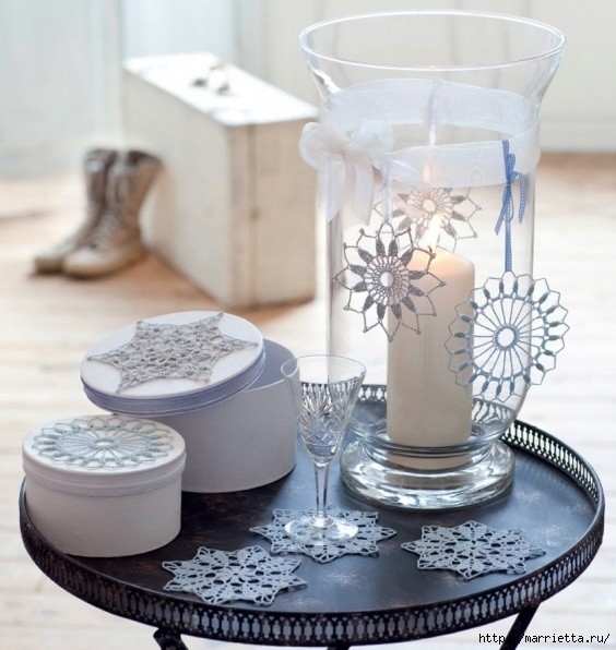 Изящные снежинки крючком