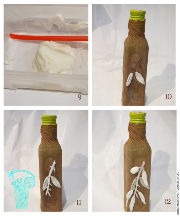 Декор бутылки для оливкового масла