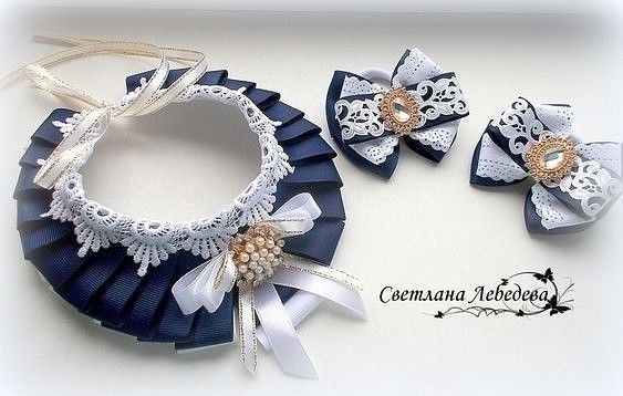 Украшения из атласных лент