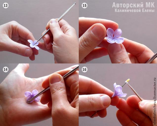 Восхитительный букет сирени из холодного фарфора