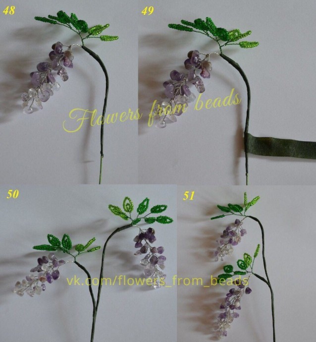 Бонсай из бисера и полудрагоценных камней