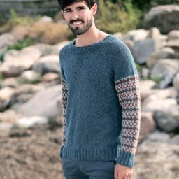 Мужской джемпер с жаккардовыми рукавами