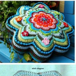 Подушки с вязаными чехлами