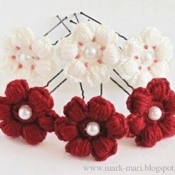 Вязаные цветочки