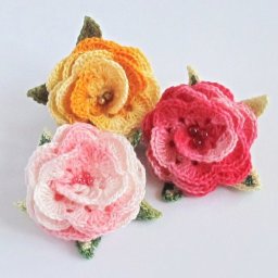 ​Вязаные розочки