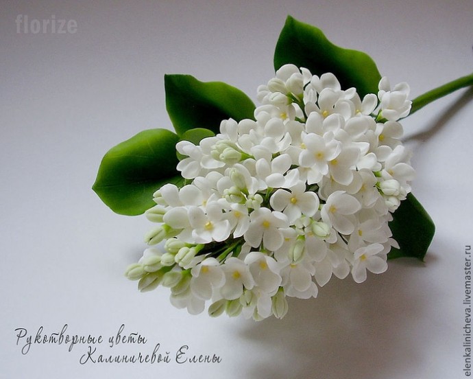 Восхитительный букет сирени из холодного фарфора