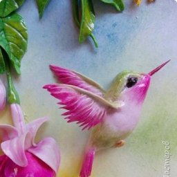 Колибри из холодного фарфора